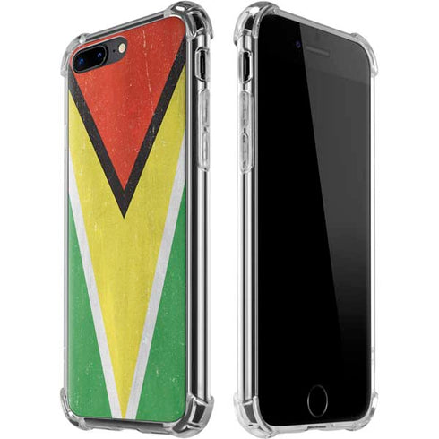 Guyana Flag Distressed iPhone 7/8 Plus Clear Case